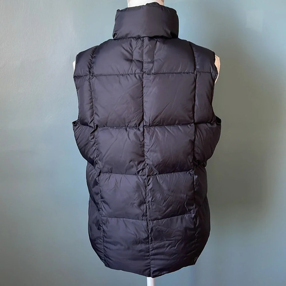 Lands End Down puffer vest black size small 6/8 snaps warm comfortable winter - Picture 3 of 5